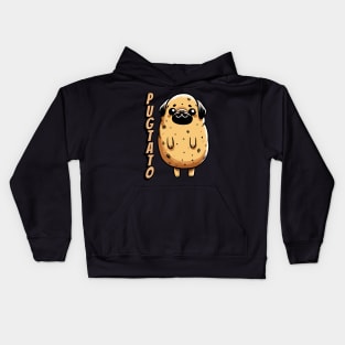 Pugtato Couch Potato Pug Dog Kids Hoodie